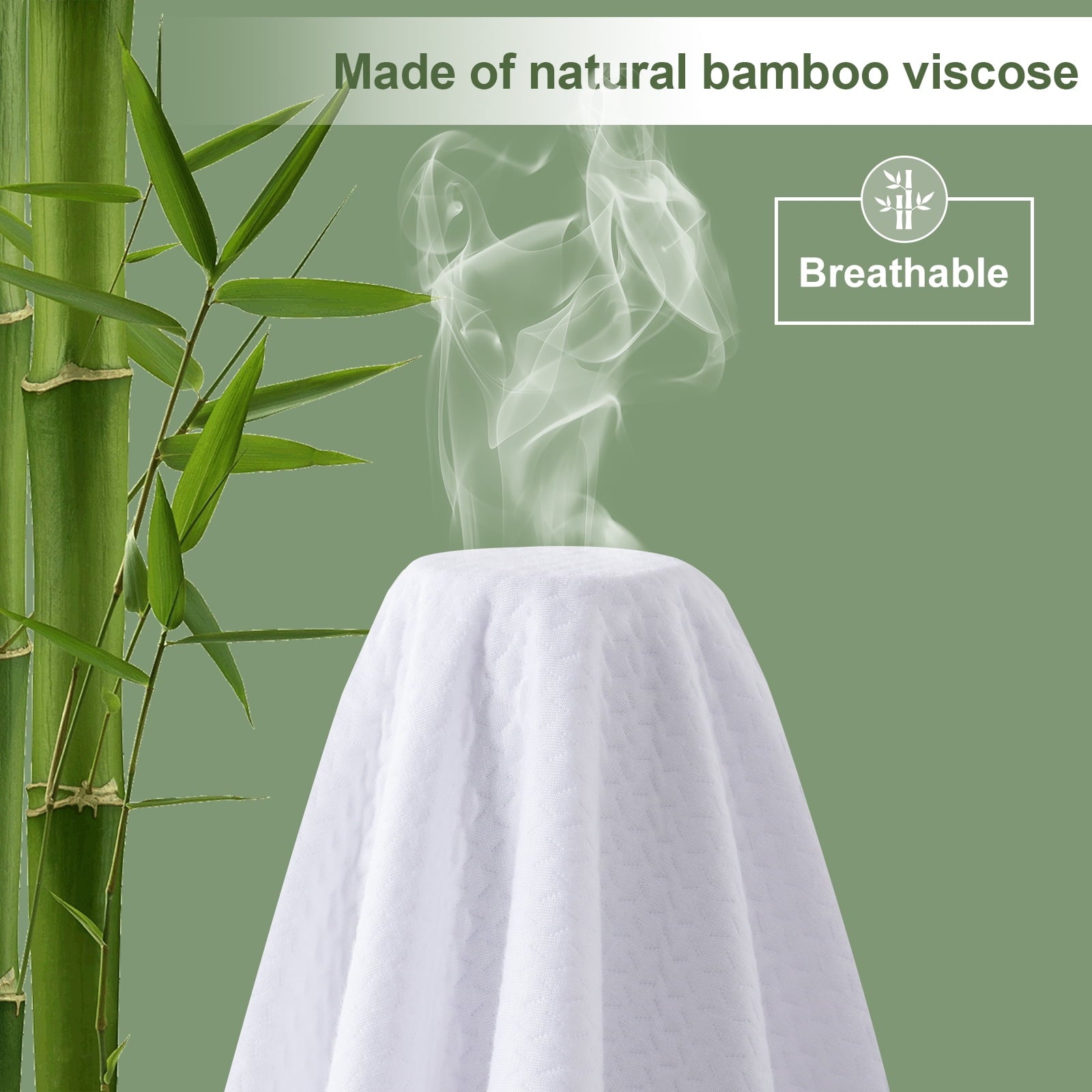 EMONIA Premium 100% Waterproof Mattress Protector Queen Size 3D Air Fabric Cooling Mattress Cover Bed Pad Smooth Ultra-Soft Breathable Noiseless Washable with 8''-21'' Deep Pocket (White, Queen)