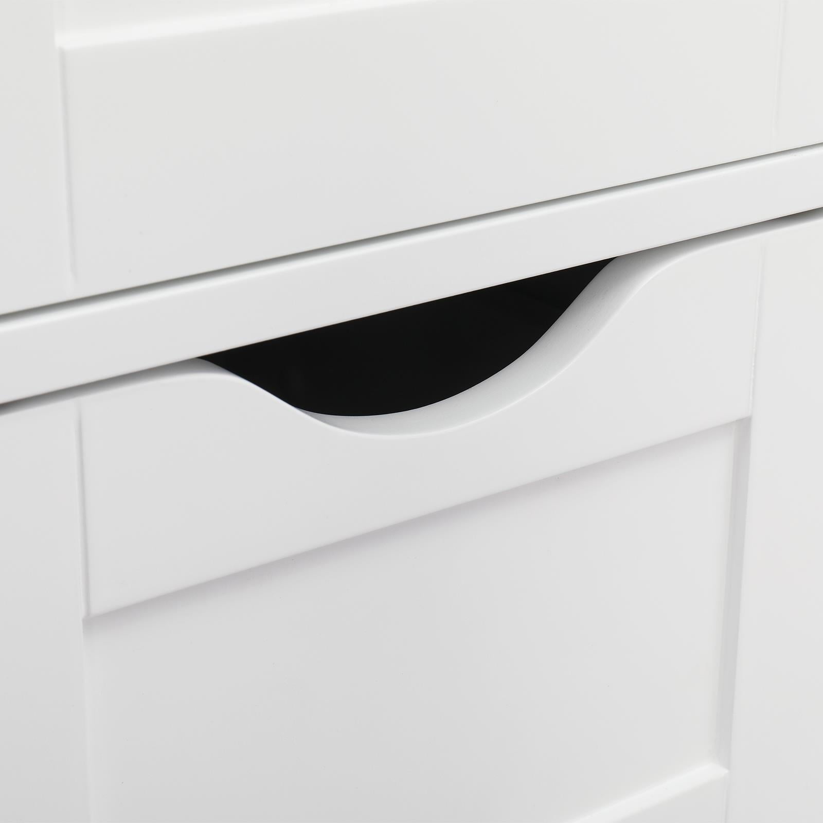 Ktaxon Bathroom Floor Storage Cabinet with 4 Drawers, Small Cabinet for Bedroom Kitchen, MDF White