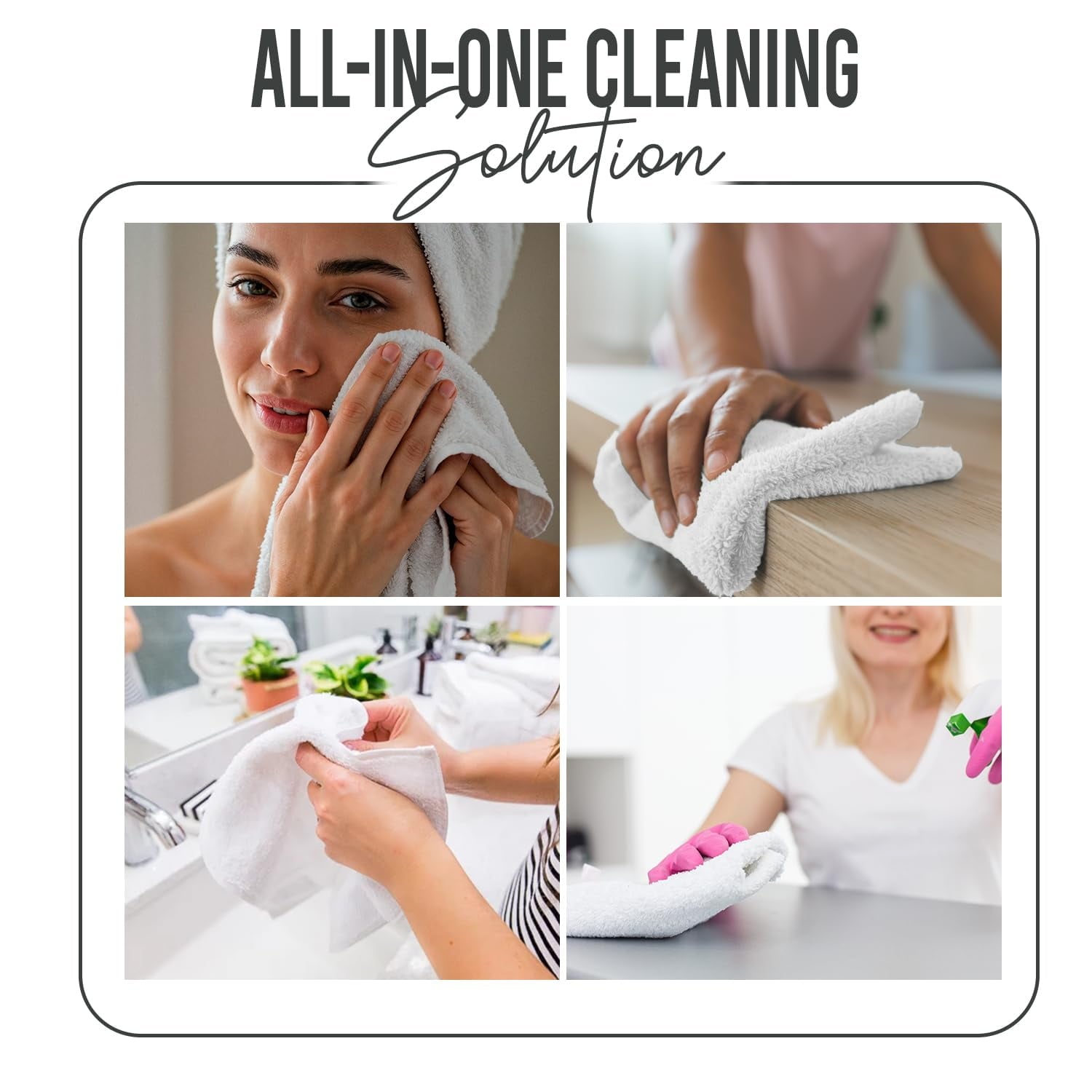 Dan River Washcloths pack of 24 High-Quality Soft Cotton Absorbent and Multipurpose Wash Clothes for Face & Body - Gray, 12x12in