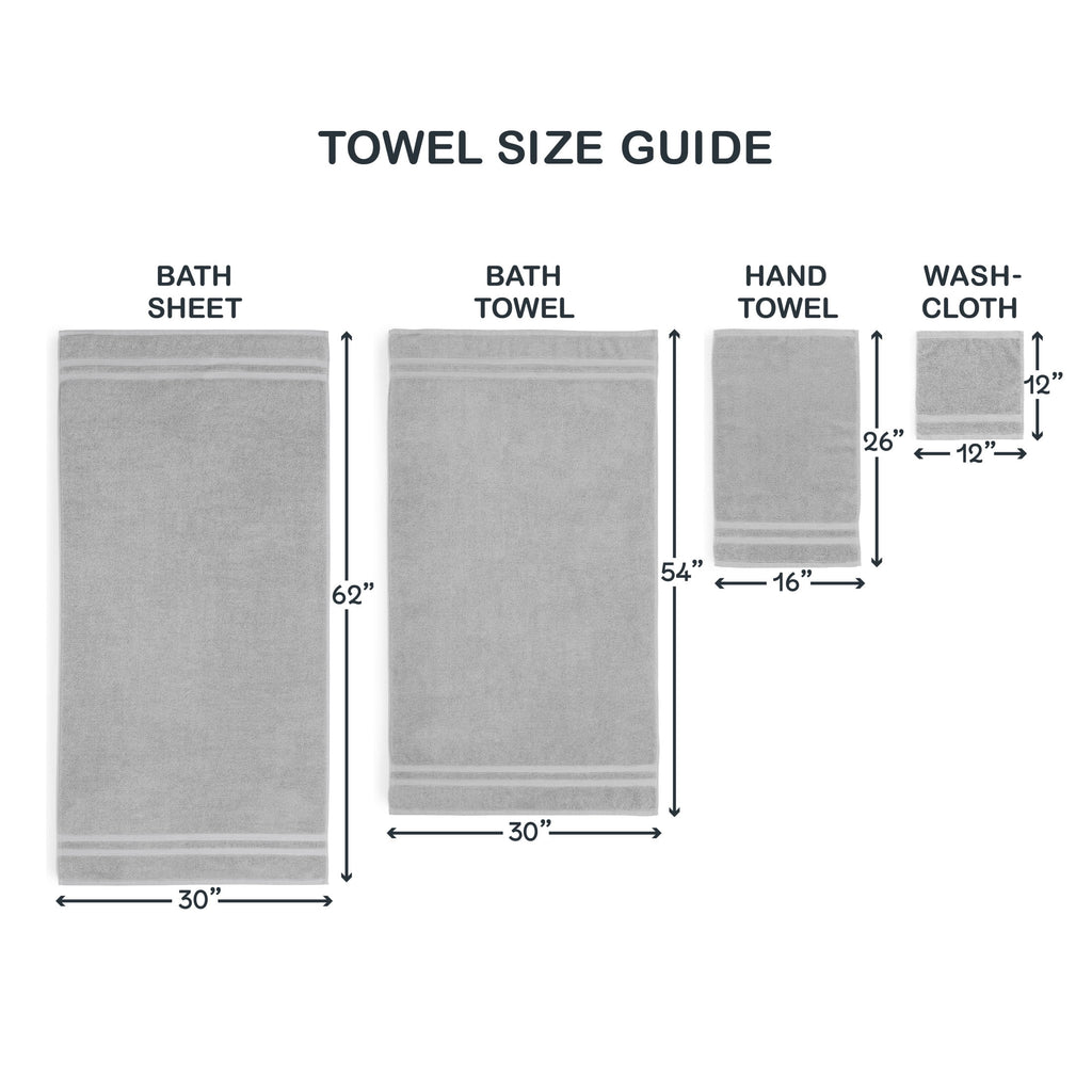 Mainstays Performance Cotton Bath Towel, Super Soft Quick Dry Fade Resistant, Textured Silver