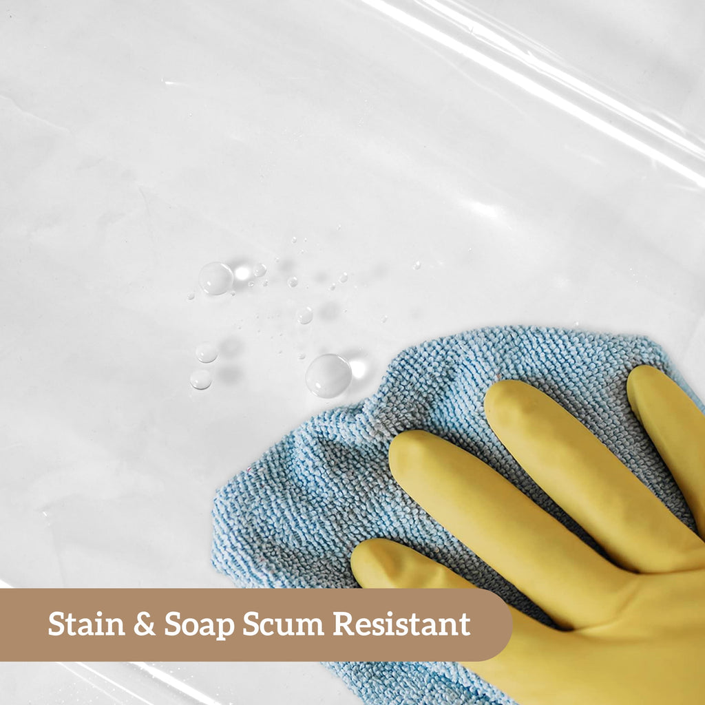 Barossa Design PEVA Clear Plastic Shower Curtain Liner Lightweight with 3 Magnets, Waterproof -72" x 72"