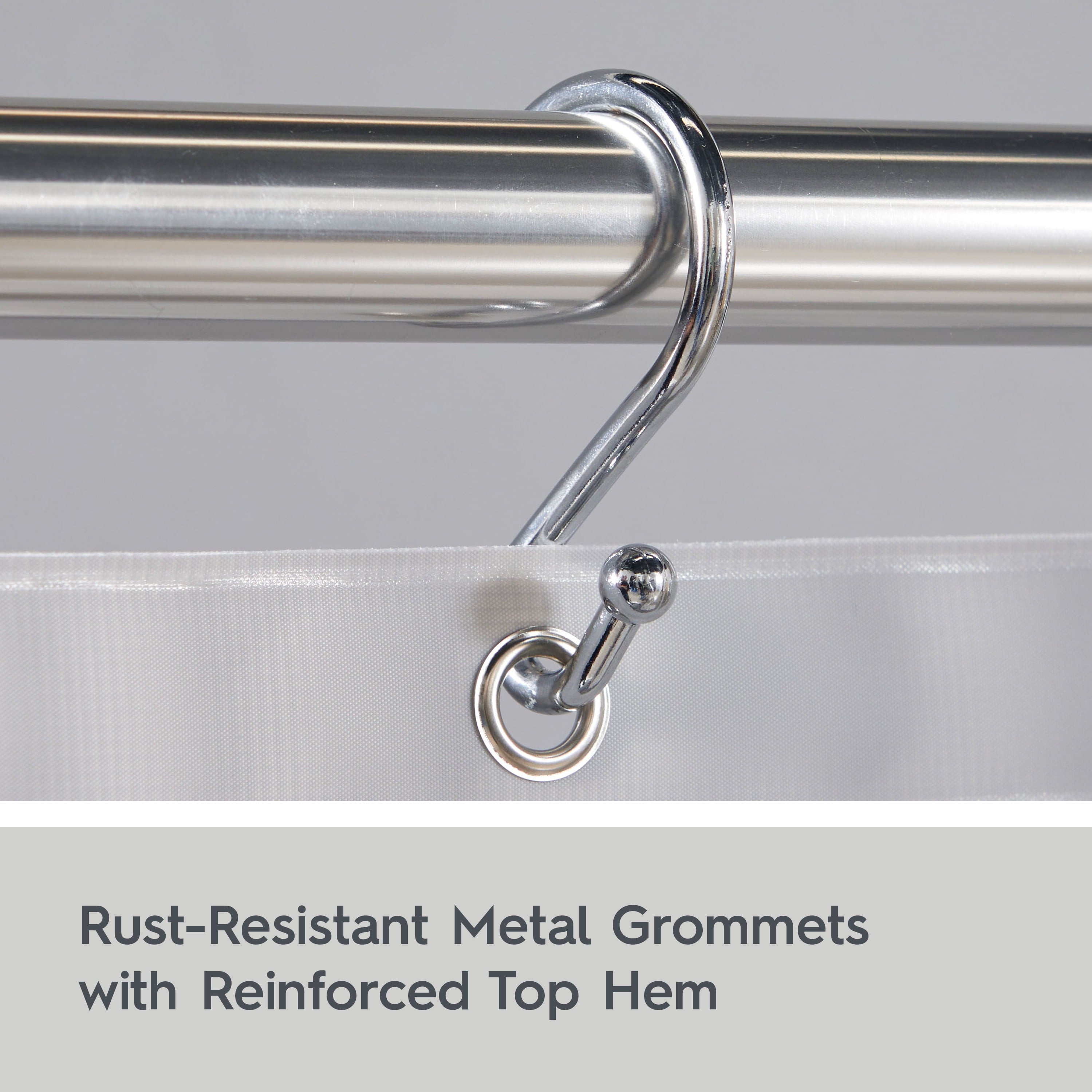 Better Homes & Gardens Heavyweight PEVA Shower Liner, 70" W x 72" H, Soft Silver