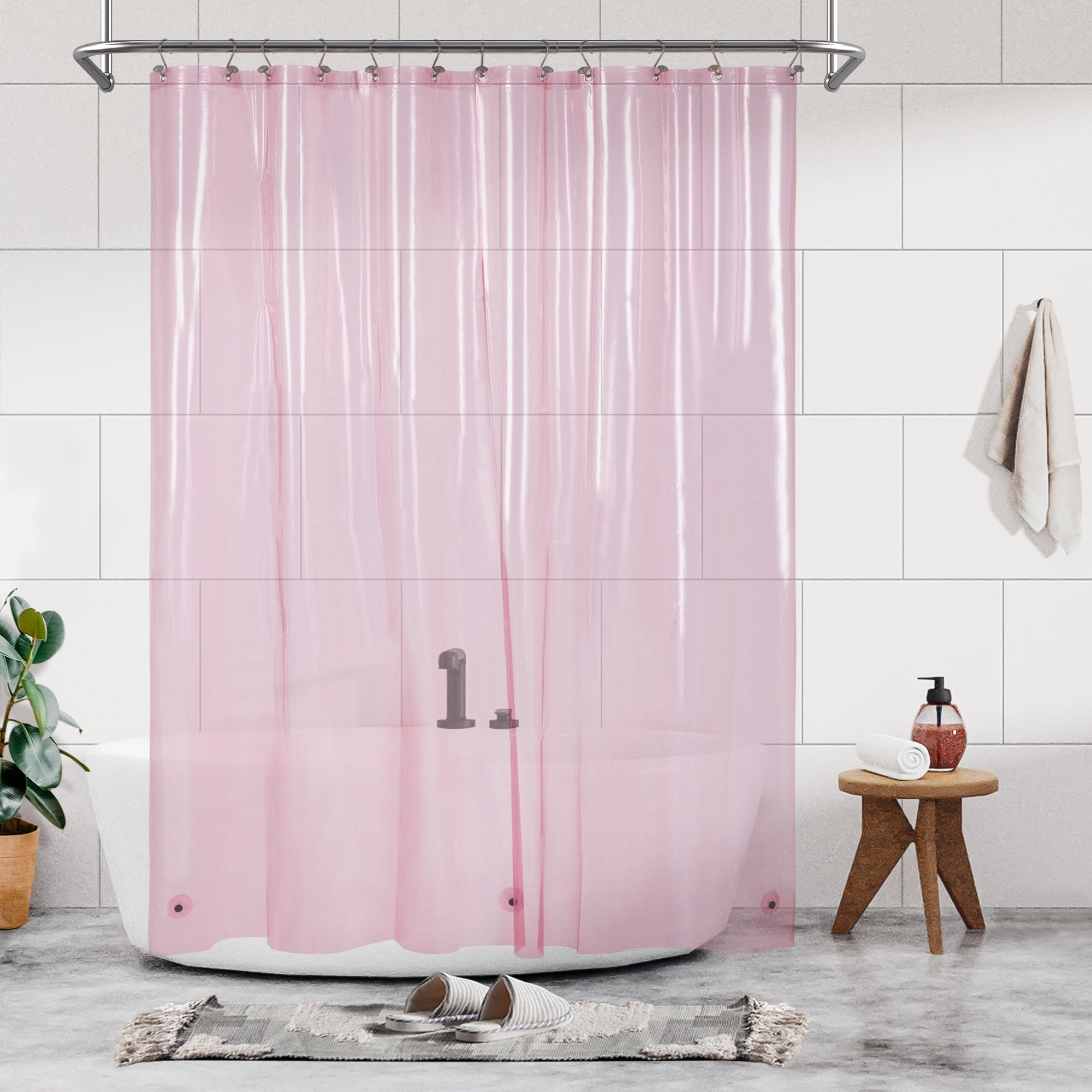 Barossa Design PEVA Clear Plastic Shower Curtain Liner Lightweight with 3 Magnets, Waterproof -72" x 72"