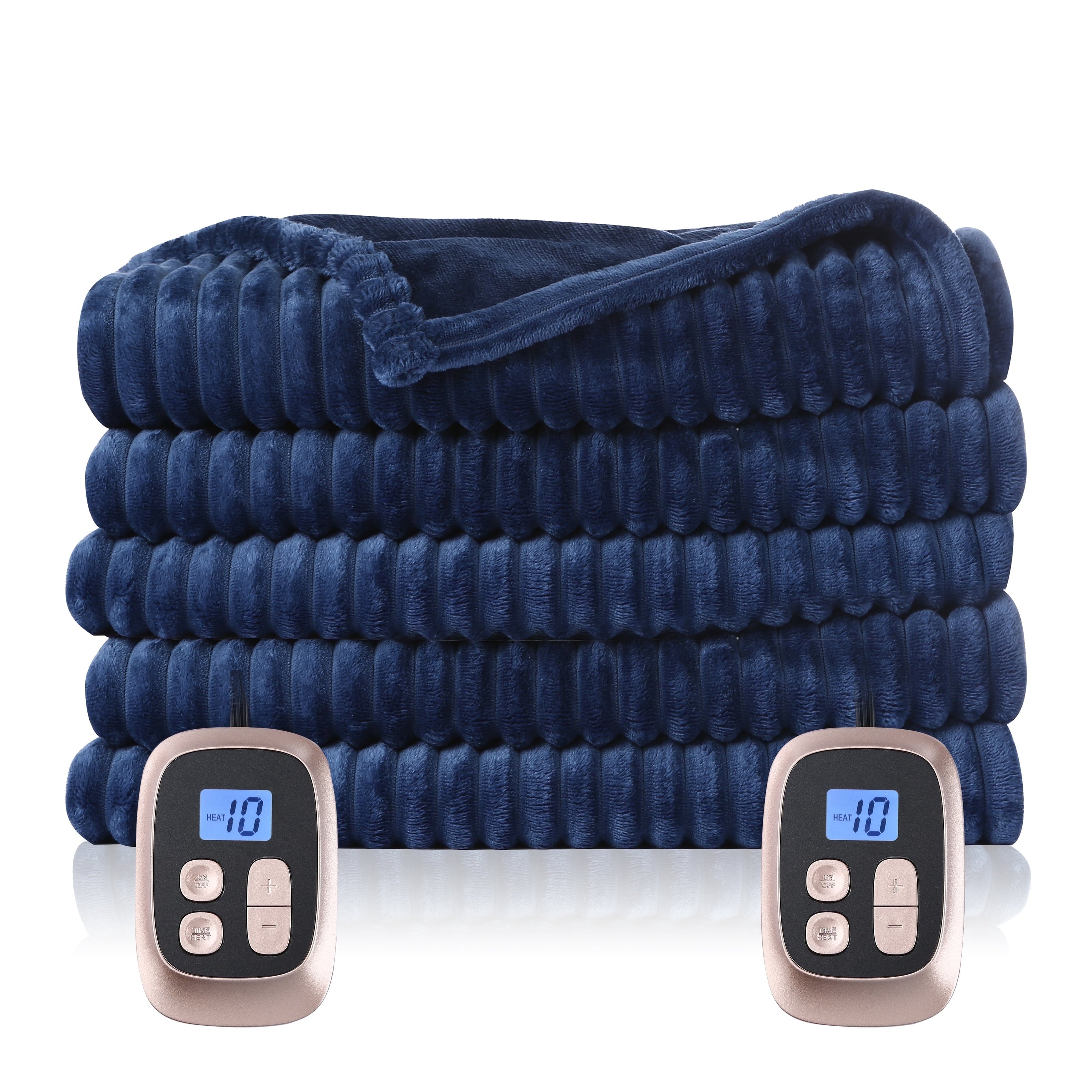 GONUES Heated Blanket 72"x 84" Full Size Soft Warm Flannel Fast Heating, 4 Fast Heating Levels & 10H Auto-off, Heat Protection, Home Office, Grey