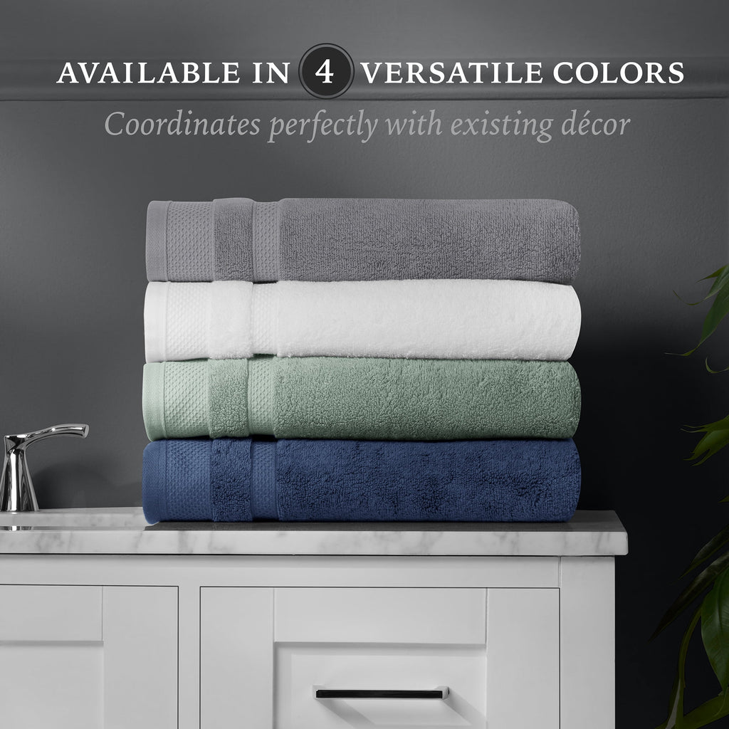 Hotel Style Luxury Bath Towel, 100% U.S. Cotton, Arctic White